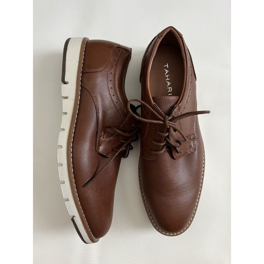Tahari Oxford Men's Shoes Size 11 Cognac Brown Classic Preppy Old Money Neutral